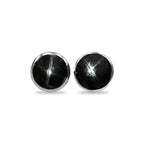 Starborn Star Diopside Round Shaped Post Style Earring in Sterling Silver