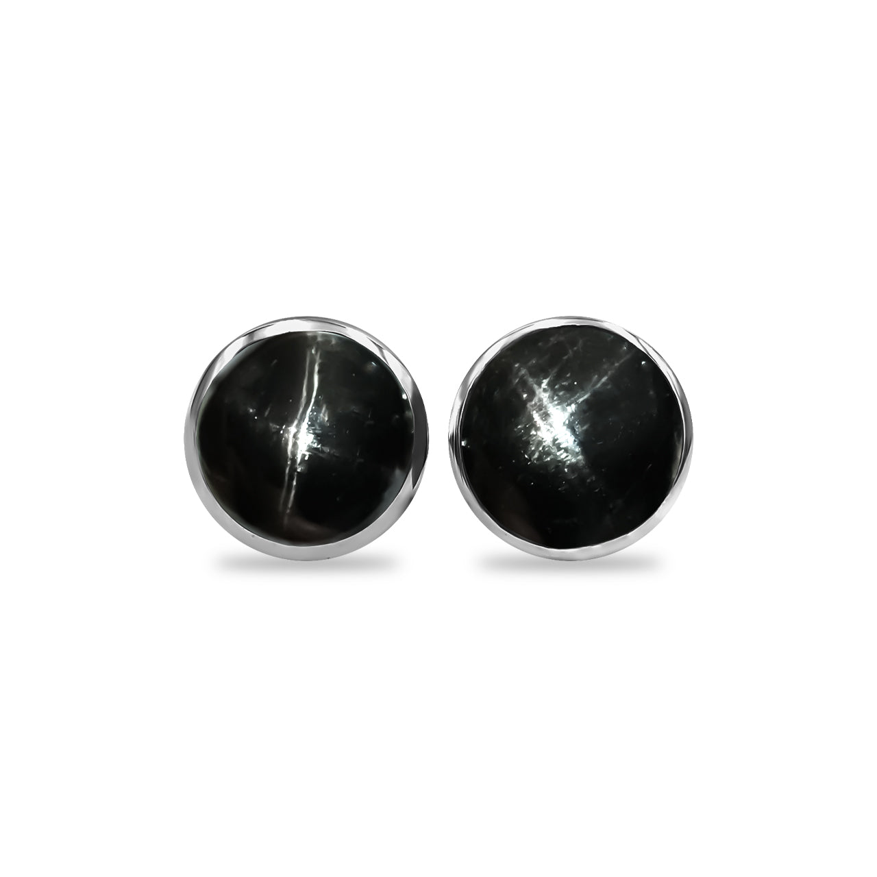 Starborn Star Diopside Round Shaped Post Style Earring in Sterling Silver