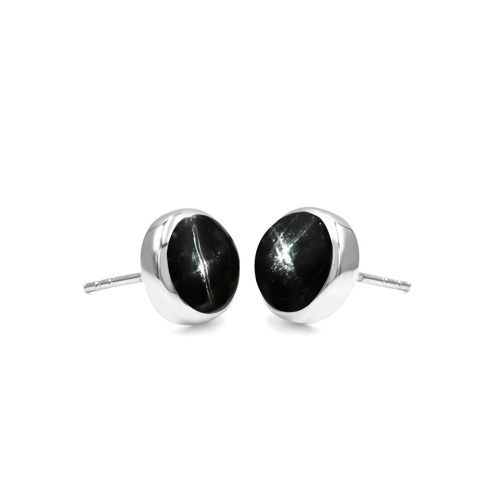 Starborn Star Diopside Round Shaped Post Style Earring in Sterling Silver