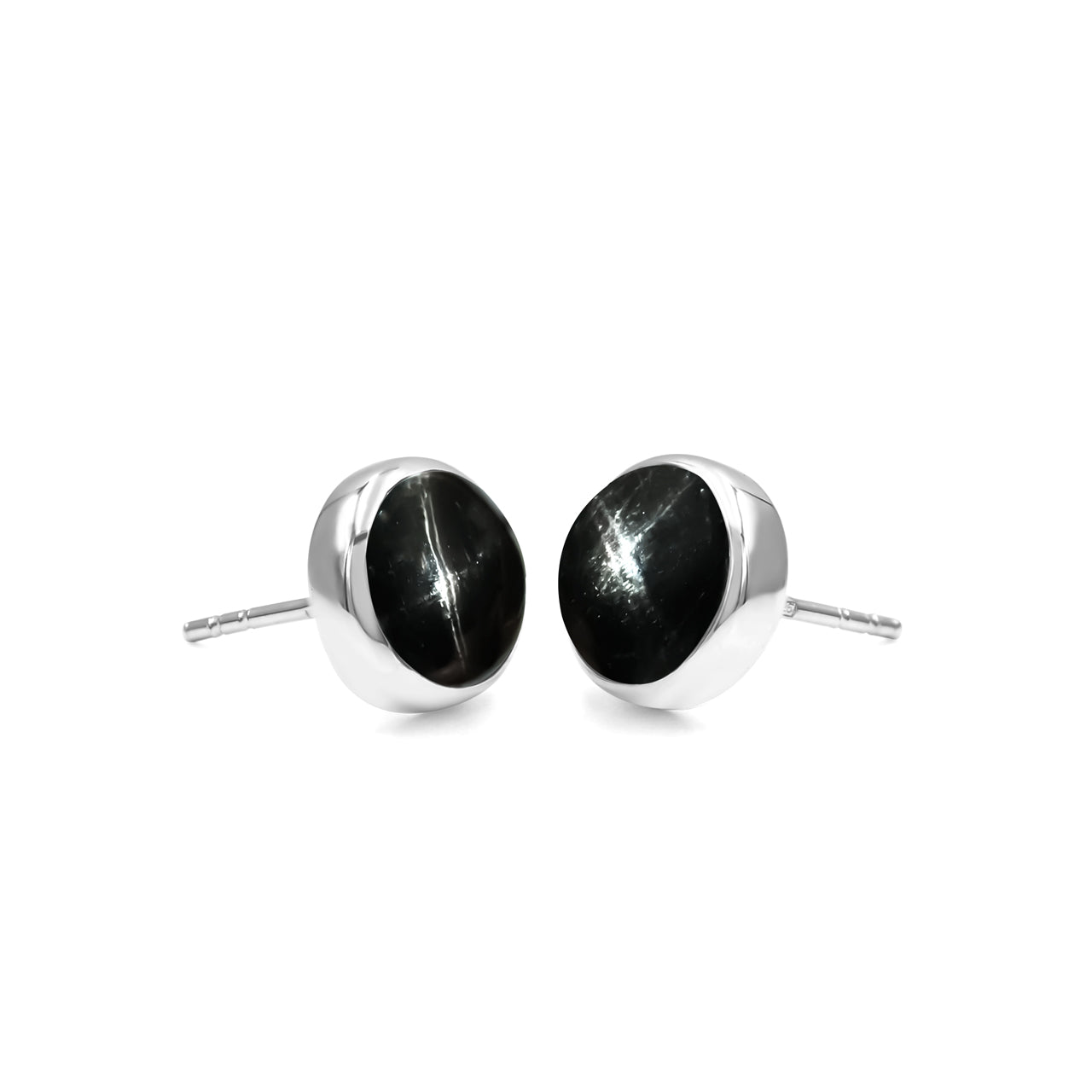 Starborn Star Diopside Round Shaped Post Style Earring in Sterling Silver
