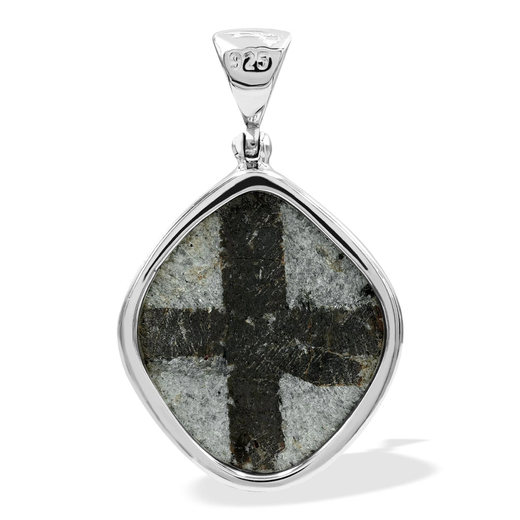 Starborn Staurolite Cross Pendant in Sterling Silver