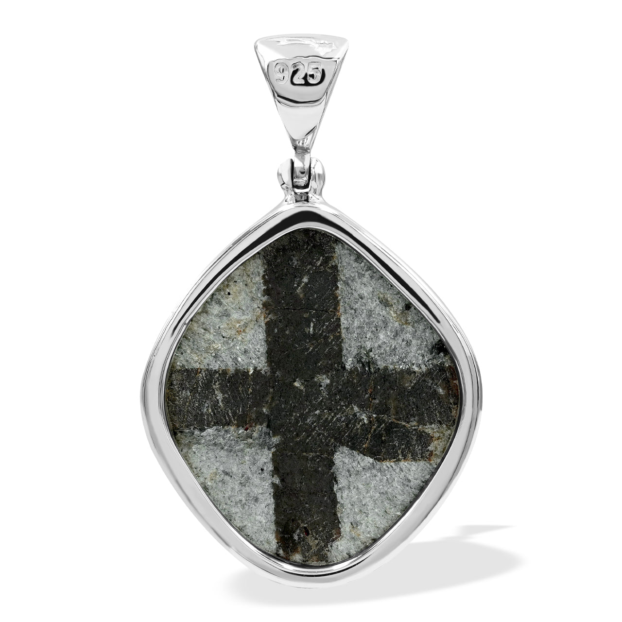 Starborn Staurolite Cross Pendant in Sterling Silver