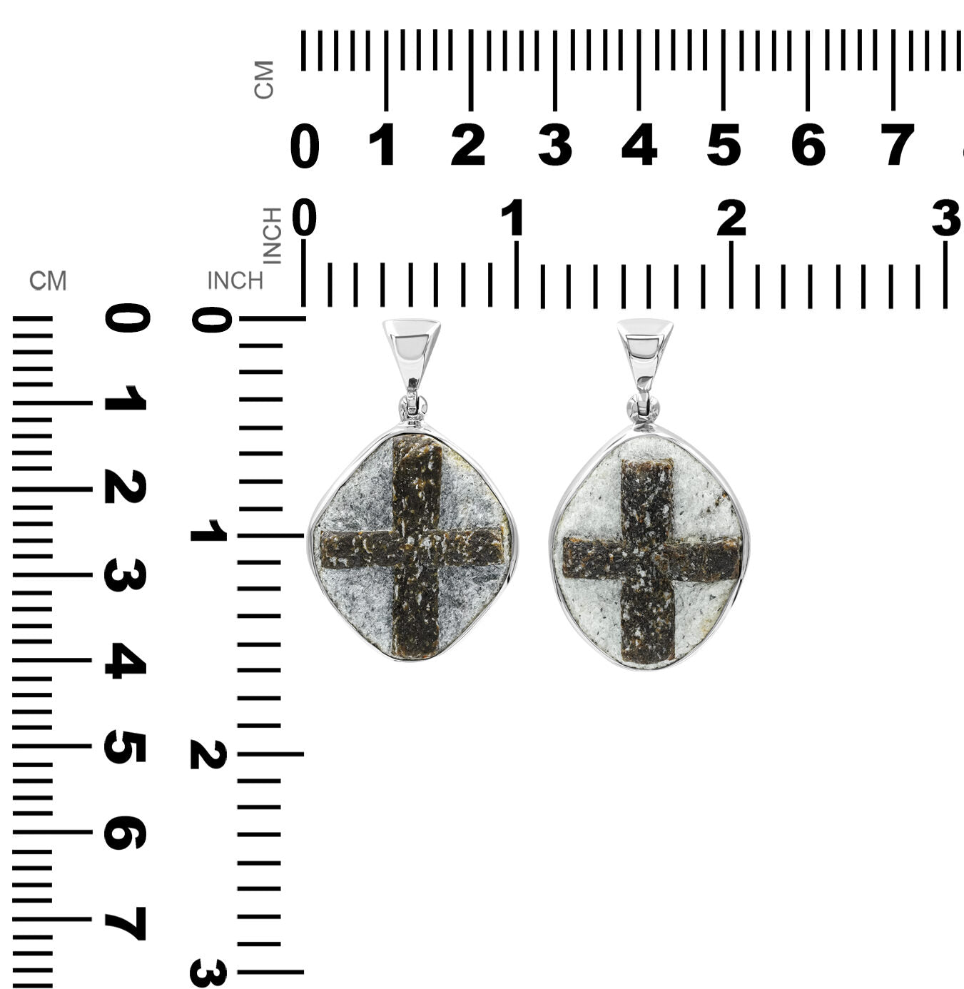 Starborn Staurolite Cross Pendant in Sterling Silver