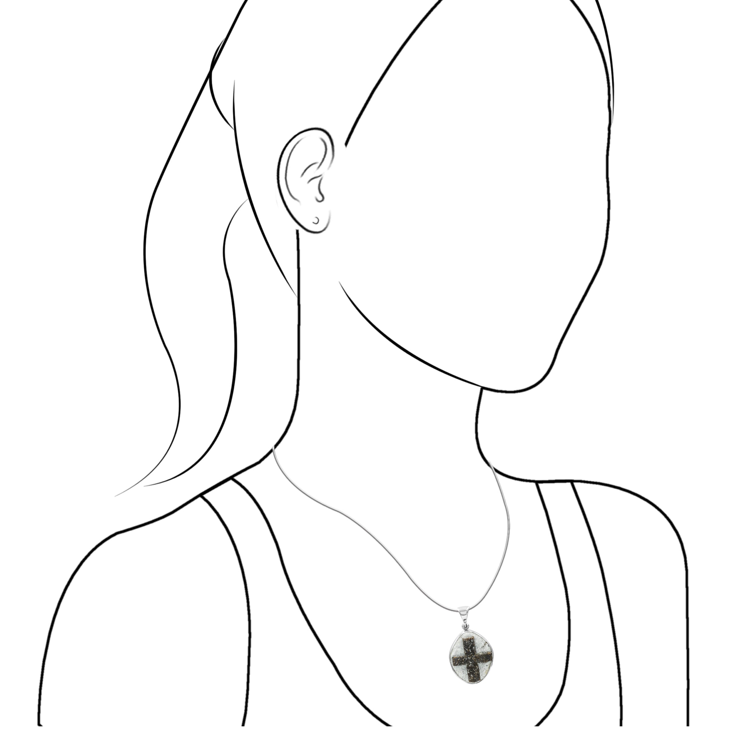 Starborn Staurolite Cross Pendant in Sterling Silver