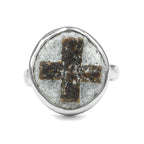 Starborn Staurolite Cross Pattern Ring in Sterling Silver