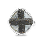 Starborn Staurolite Cross Pattern Ring in Sterling Silver