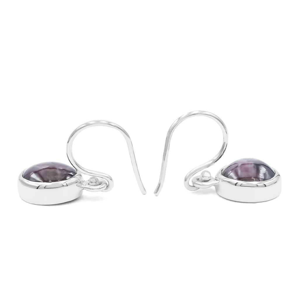 Starborn Star Ruby Oval Shaped Dangle Earring in Sterling Silver