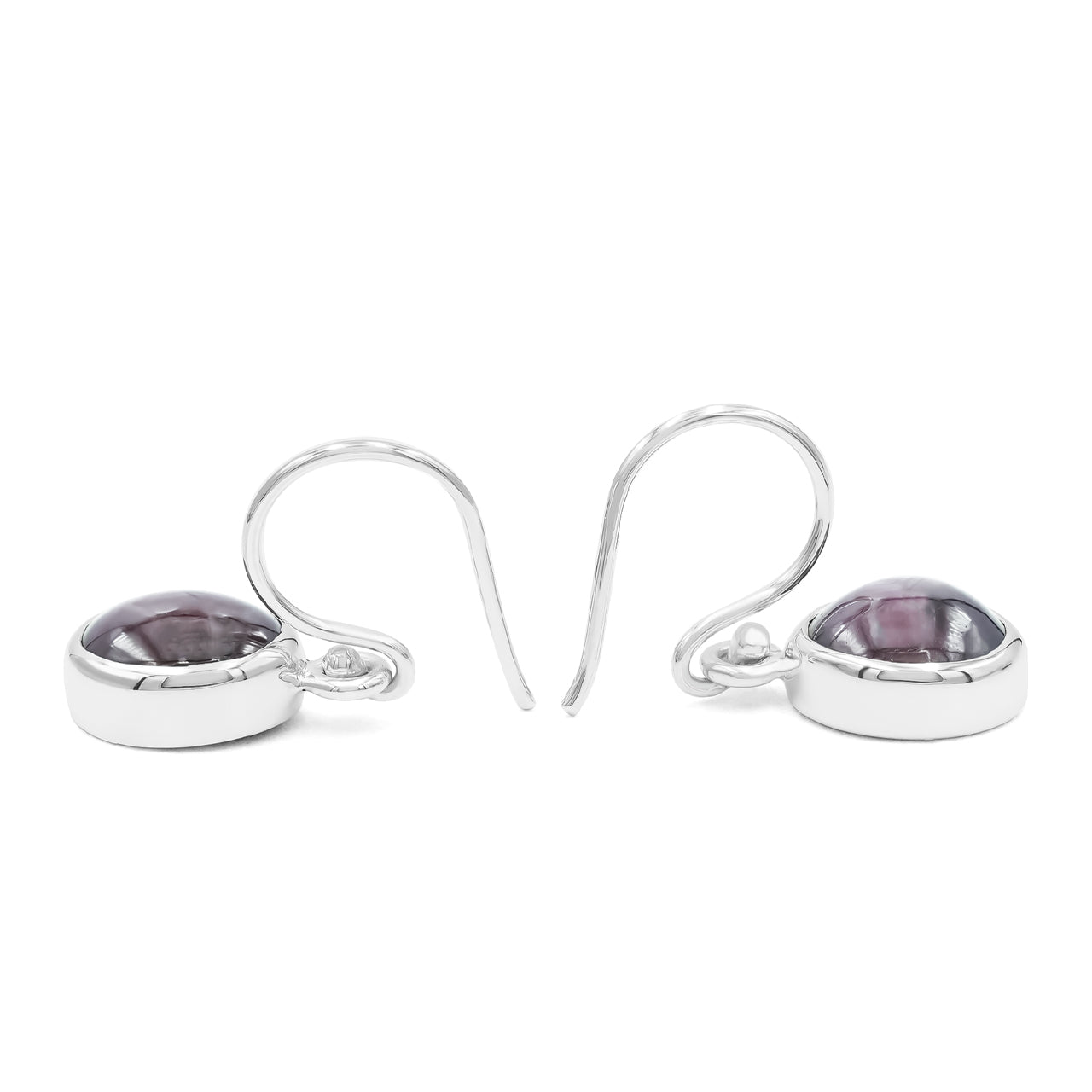 Starborn Star Ruby Oval Shaped Dangle Earring in Sterling Silver