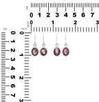 Starborn Star Ruby Oval Shaped Dangle Earring in Sterling Silver