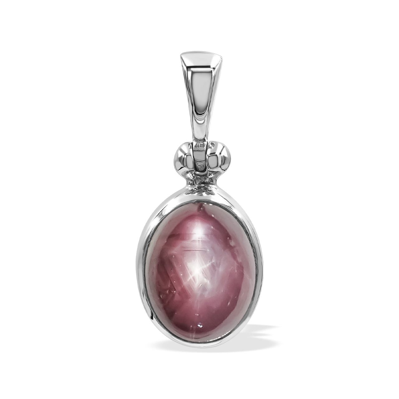 Starborn Star Ruby Reflection Oval Pendant in Sterling Silver