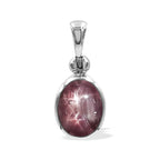 Starborn Star Ruby Reflection Oval Pendant in Sterling Silver