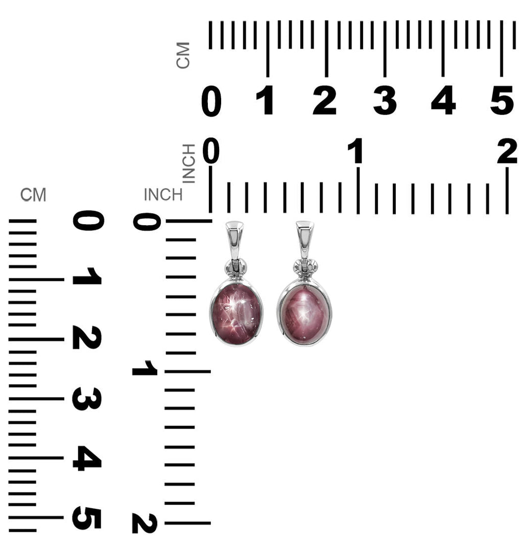 Starborn Star Ruby Reflection Oval Pendant in Sterling Silver