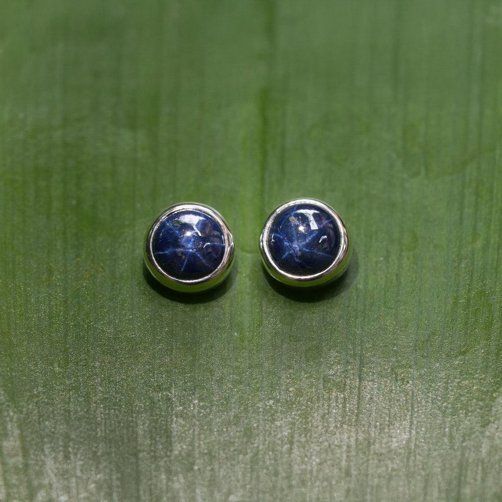 Starborn Star Sapphire Post Style Earring in Sterling Silver