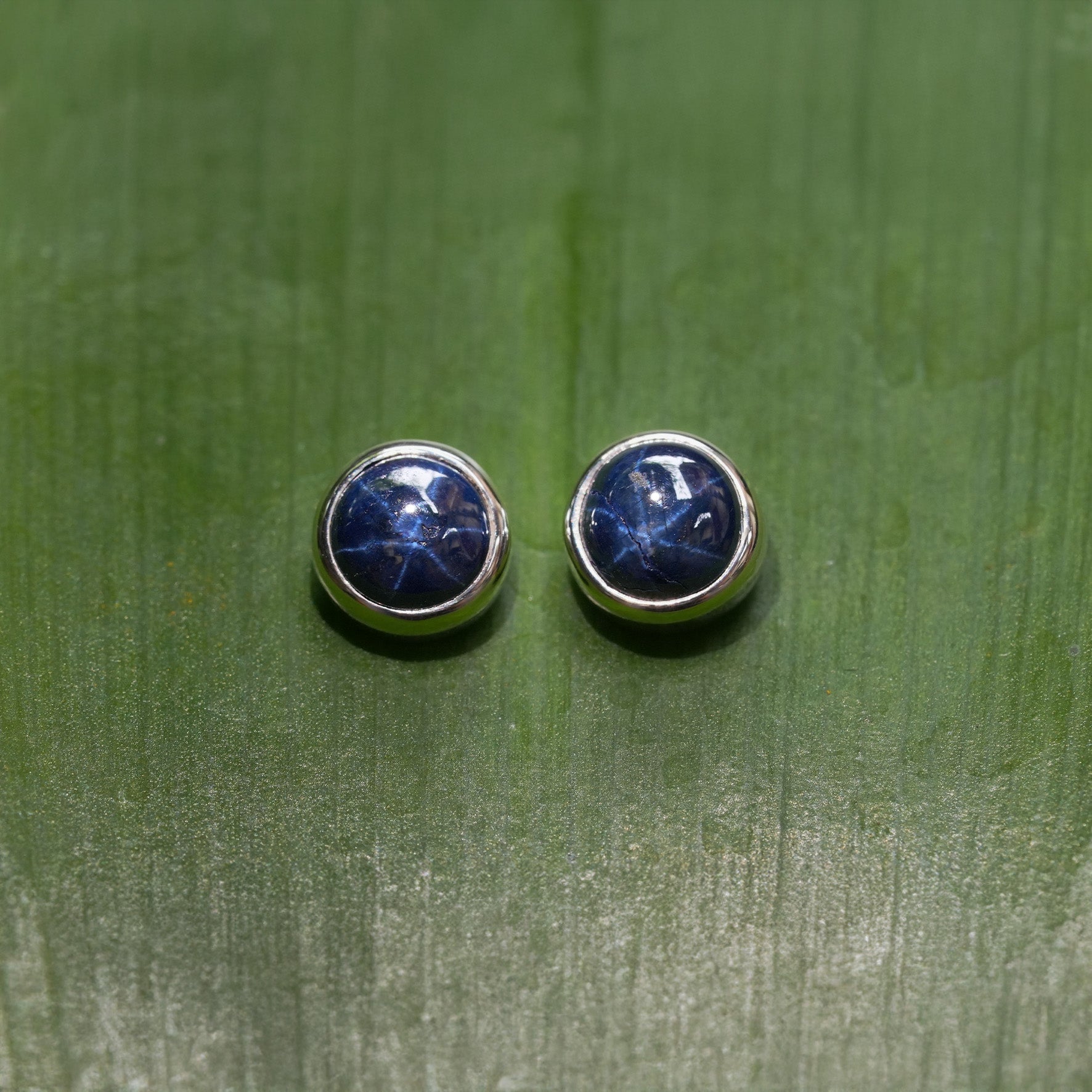 Starborn Star Sapphire Post Style Earring in Sterling Silver