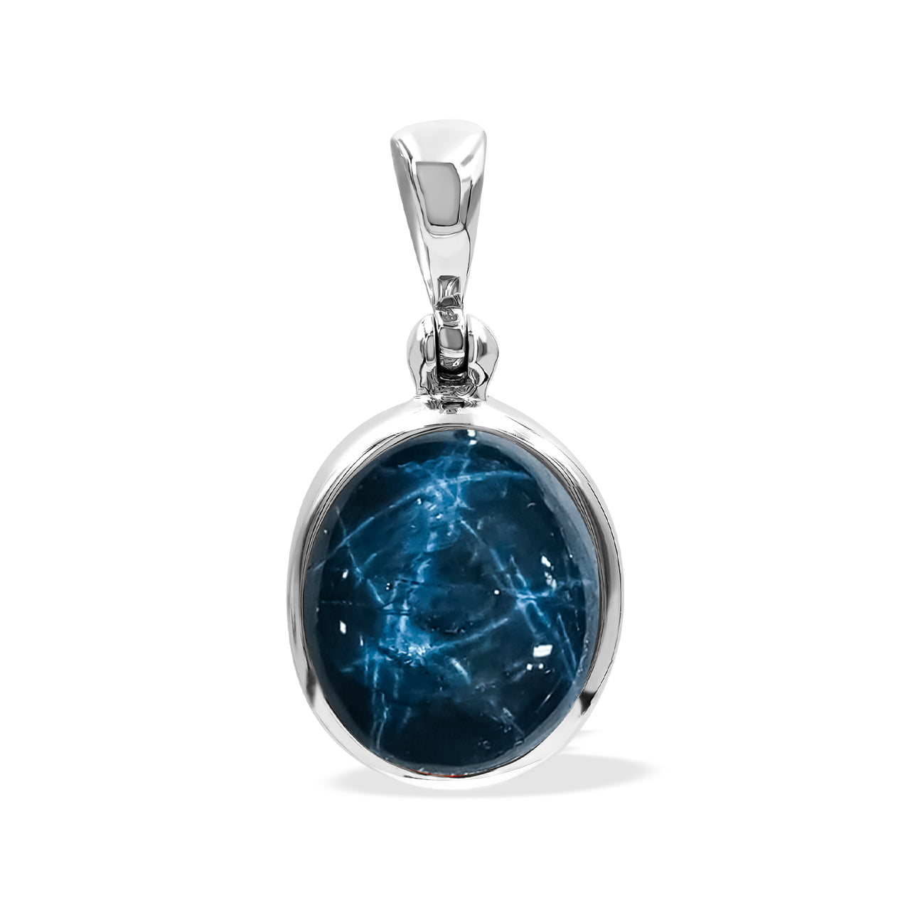 Starborn Star Sapphire Oval Pendant in Sterling Silver