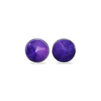 Starborn Round 7 mm Sugilite Post Style Earring in Sterling Silver