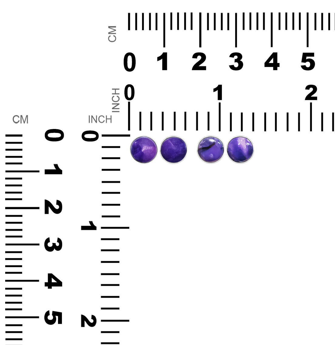 Starborn Round 7 mm Sugilite Post Style Earring in Sterling Silver