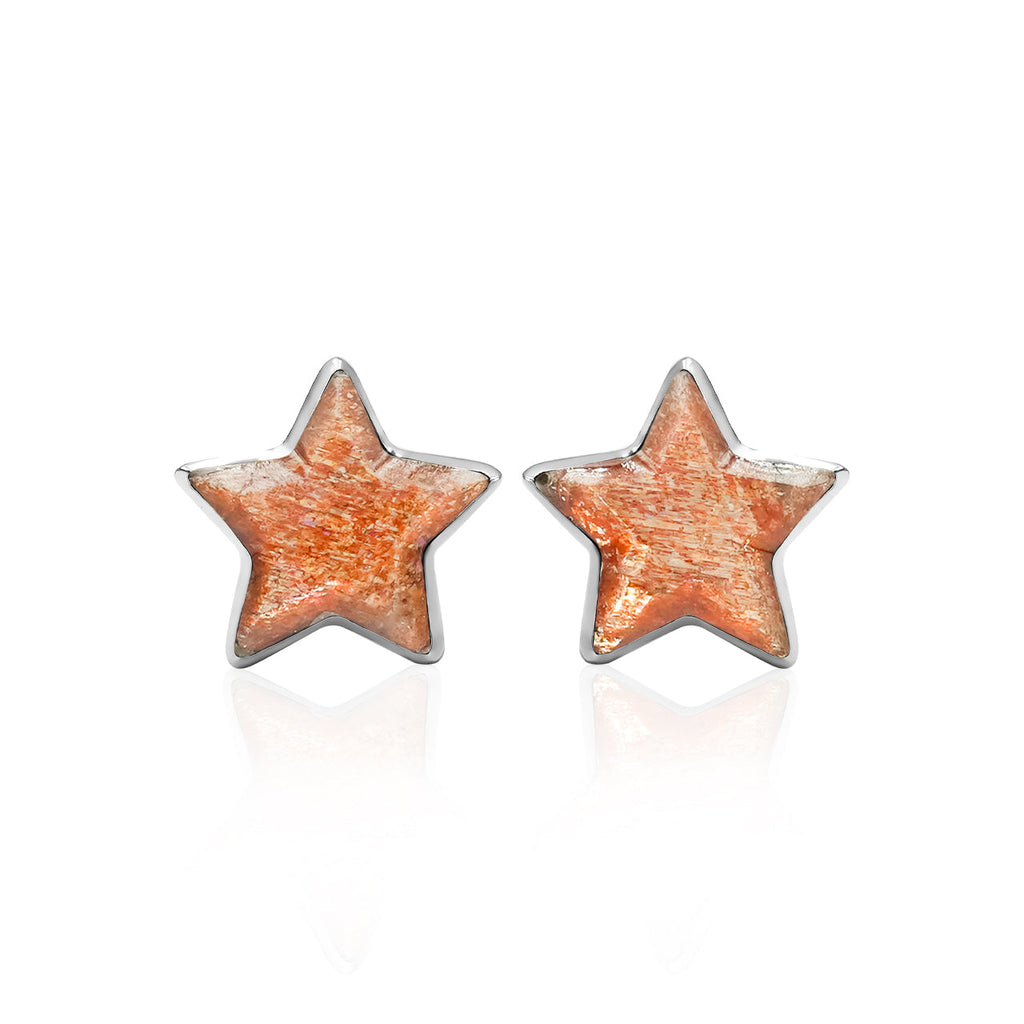 Starborn Gemstones Star Post Earrings in Sterling Silver