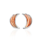 Starborn Gemstone Crescent Moon Post Style Earrings in Sterling Silver