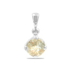 Starborn Round Faceted Sunstone Pendant in Sterling Silver