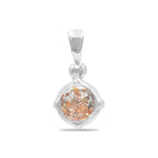Starborn Round Faceted Sunstone Pendant in Sterling Silver