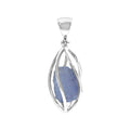 Starborn Tanzanite Pointed Bottom Spiral Cage Pendant in Sterling Silver