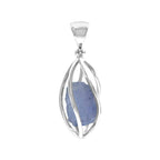 Starborn Tanzanite Pointed Bottom Spiral Cage Pendant in Sterling Silver
