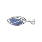 Starborn Tanzanite Pointed Bottom Spiral Cage Pendant in Sterling Silver