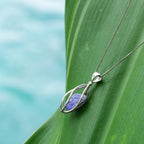 Starborn Tanzanite Pointed Bottom Spiral Cage Pendant in Sterling Silver