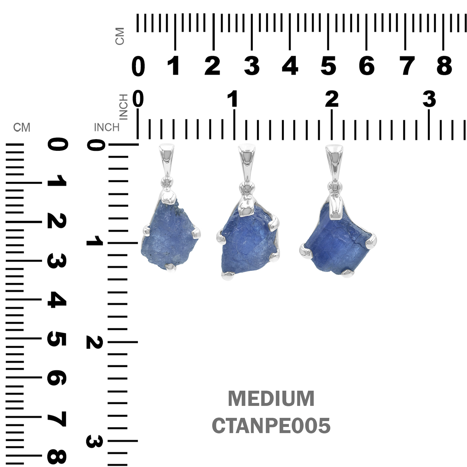 Starborn Tanzanite Rough Pendant in Sterling Silver