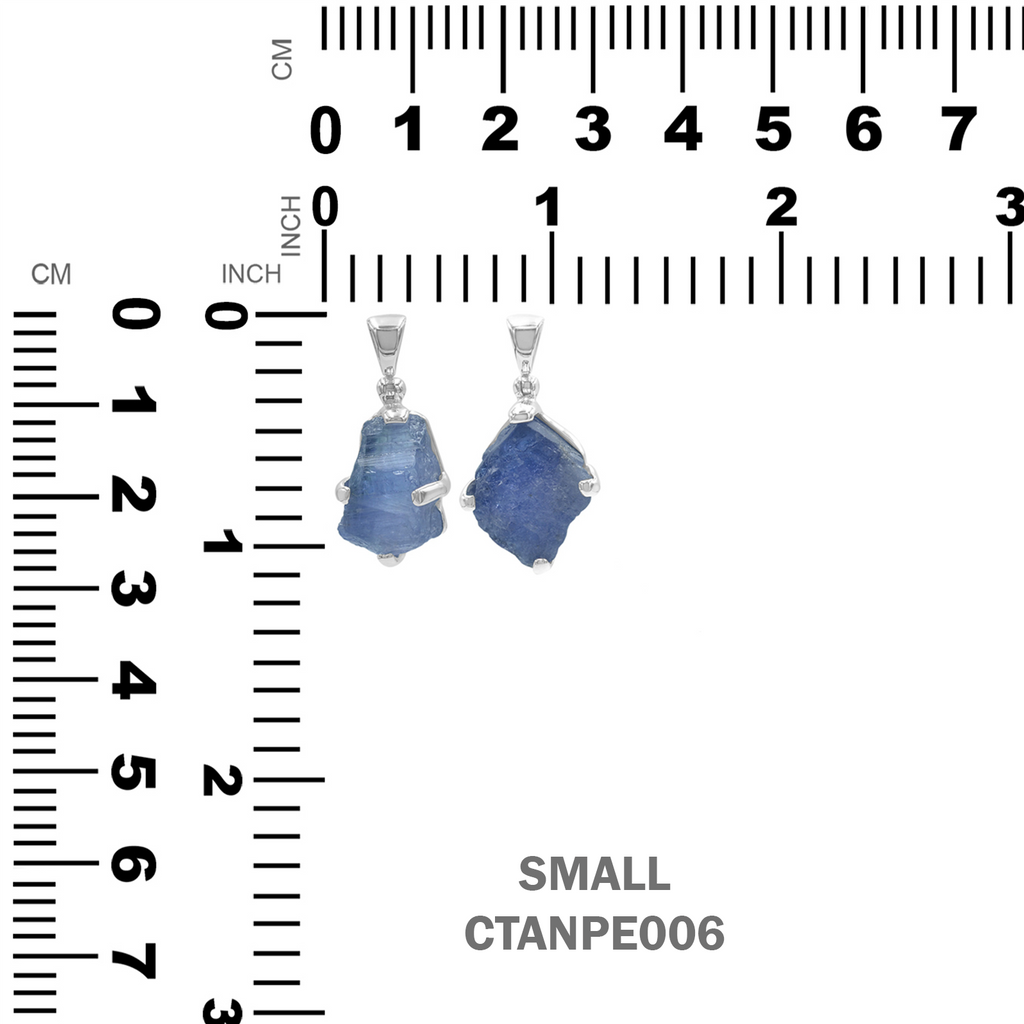 Starborn Tanzanite Rough Pendant in Sterling Silver