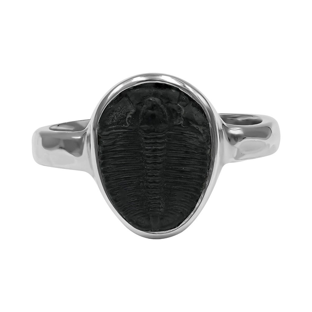 Starborn Fossilized Trilobite Ring (14–16 mm) in Sterling Silver