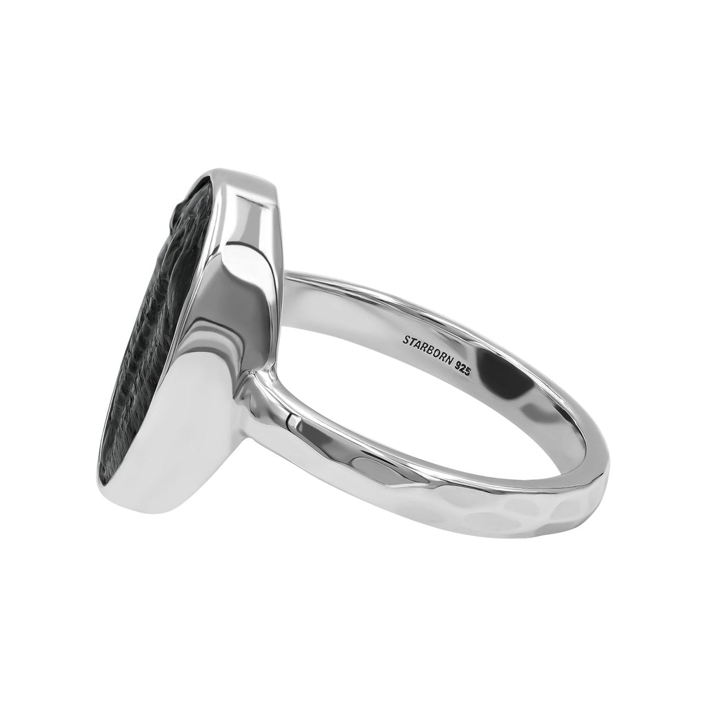 Starborn Fossilized Trilobite Ring (17–19 mm) in Sterling Silver