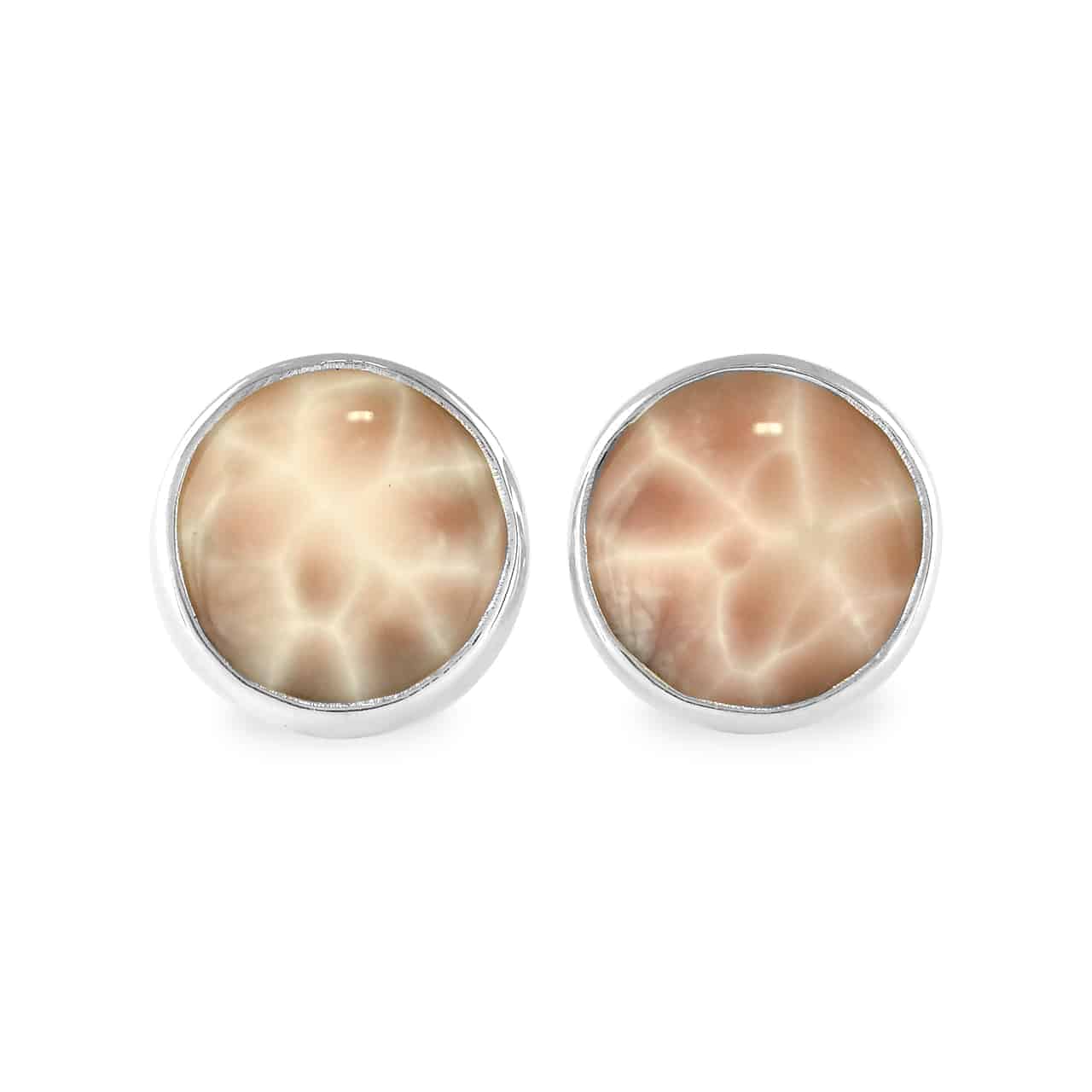 Starborn Pink Natrolite Post Earrings in Sterling Silver