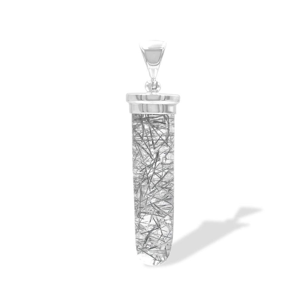 Starborn Tourmalinated Quartz Pendant in Sterling Silver
