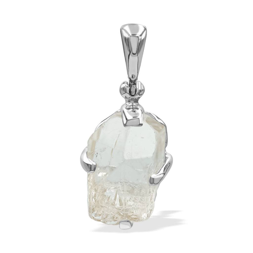 Starborn Natural Topaz Crystal Prong Set Pendant in Sterling Silver