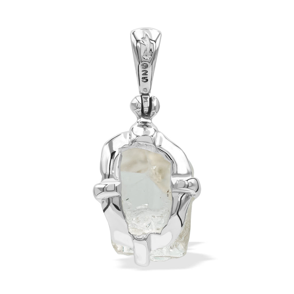 Starborn Natural Topaz Crystal Prong Set Pendant in Sterling Silver