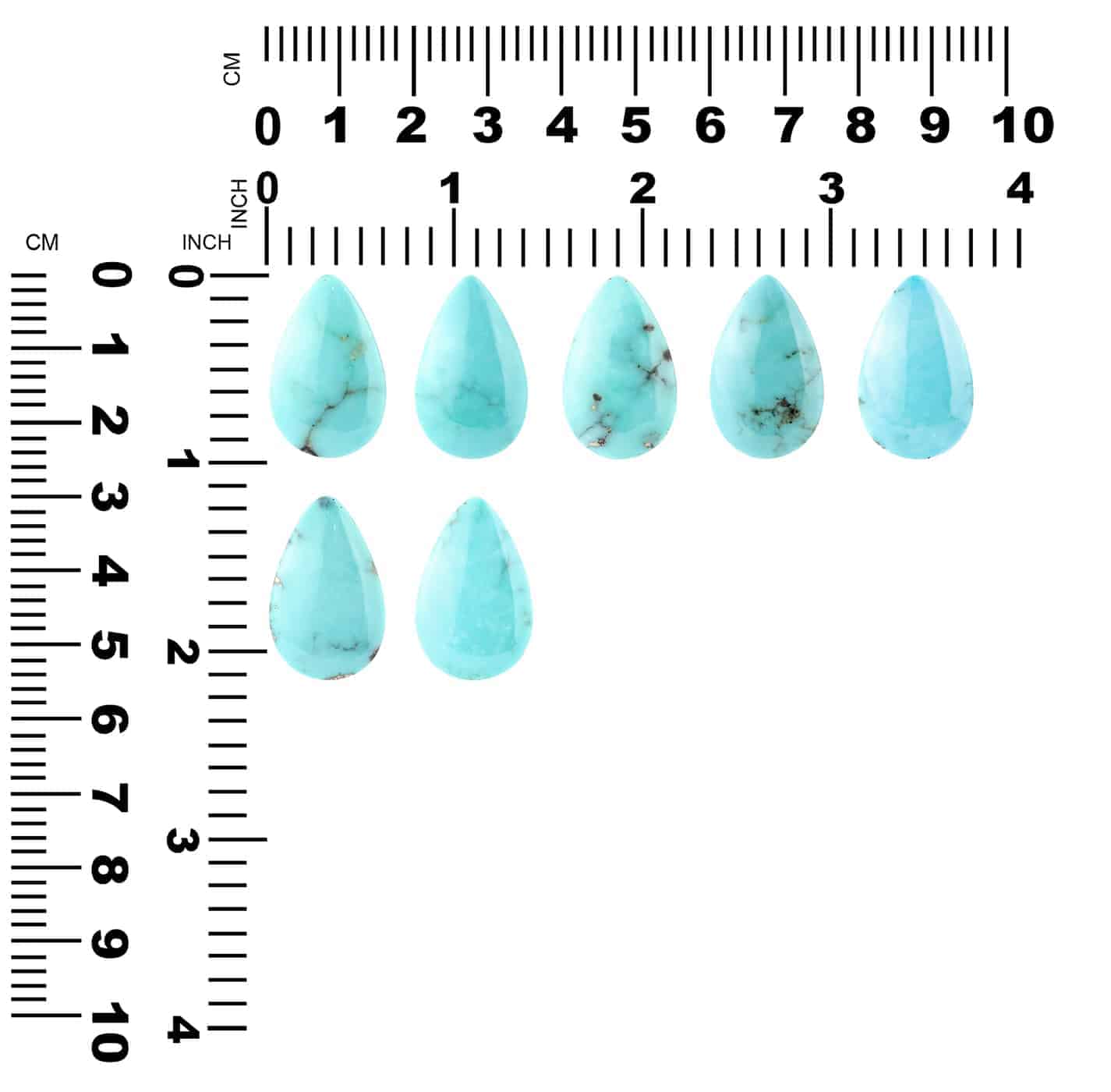 Starborn North American Natural Turquoise Pear Cabochon - 1 piece