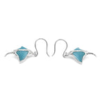 Starborn Gemstone Manta Ray Earrings in Sterling Silver