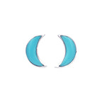 Starborn Gemstone Crescent Moon Post Style Earrings in Sterling Silver