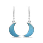 Starborn Turquoise Crescent Moon Drop Earrings in Sterling Silver