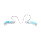 Starborn Turquoise Crescent Moon Drop Earrings in Sterling Silver