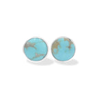 Starborn Turquoise 6mm Round Post Earrings in Sterling Silver
