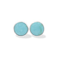 Starborn Turquoise 6mm Round Post Earrings in Sterling Silver