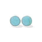 Starborn Turquoise 6mm Round Post Earrings in Sterling Silver