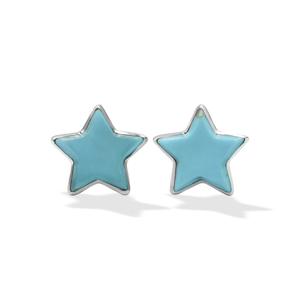Starborn Gemstones Star Post Earrings in Sterling Silver