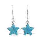 Starborn Turquoise Star Dangle Earrings in Sterling Silver