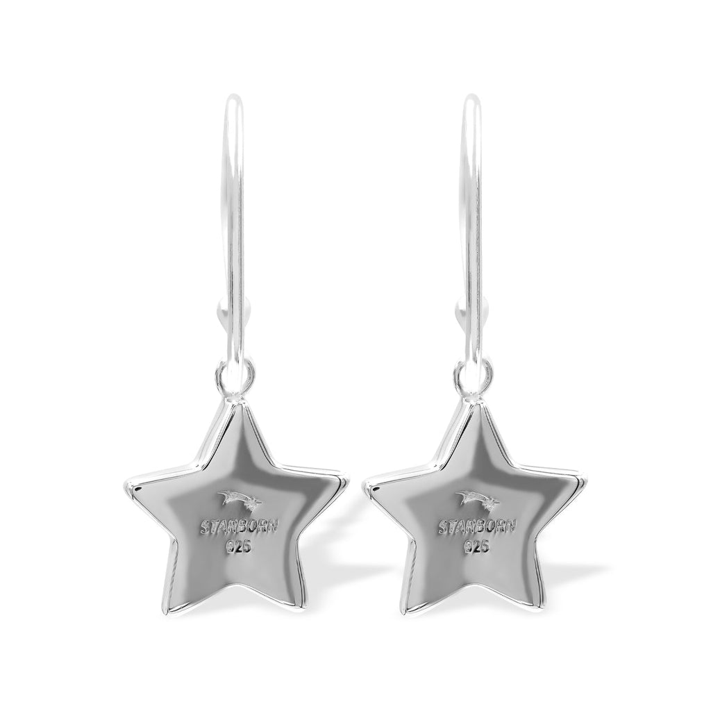 Starborn Turquoise Star Dangle Earrings in Sterling Silver