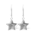 Starborn Turquoise Star Dangle Earrings in Sterling Silver