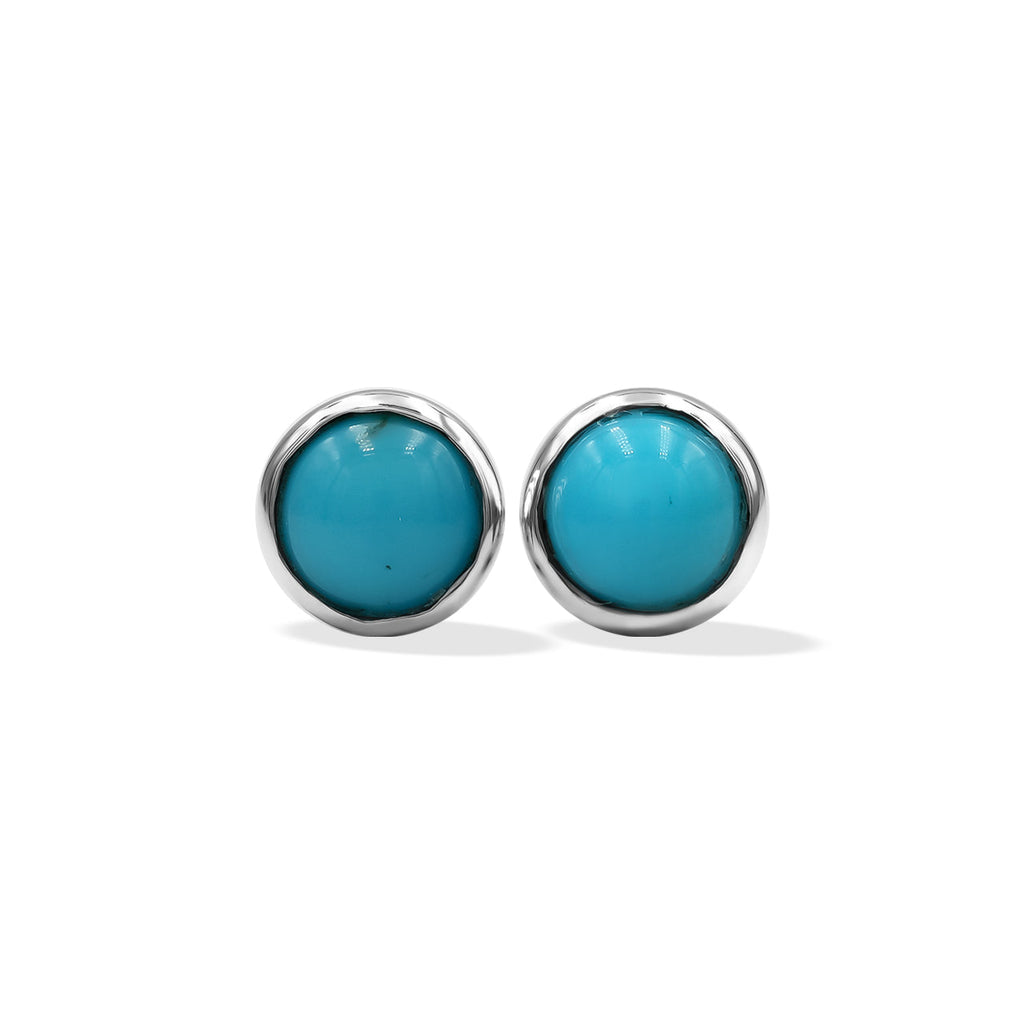 Starborn Campitos Turquoise 4mm Round Post Earrings in Sterling Silver